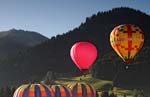 Balloons beneath Rochebrune, Praz-sur-Arly, Near Megève